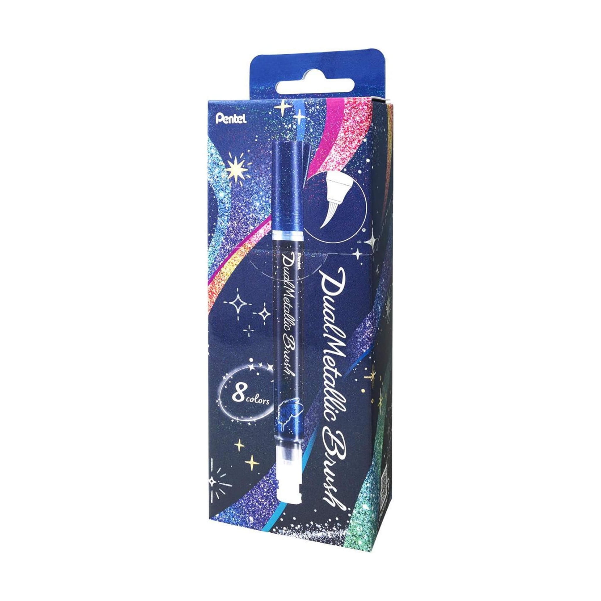 Pentel Dual Metallic Brush - Set of 8 - Brush Pens