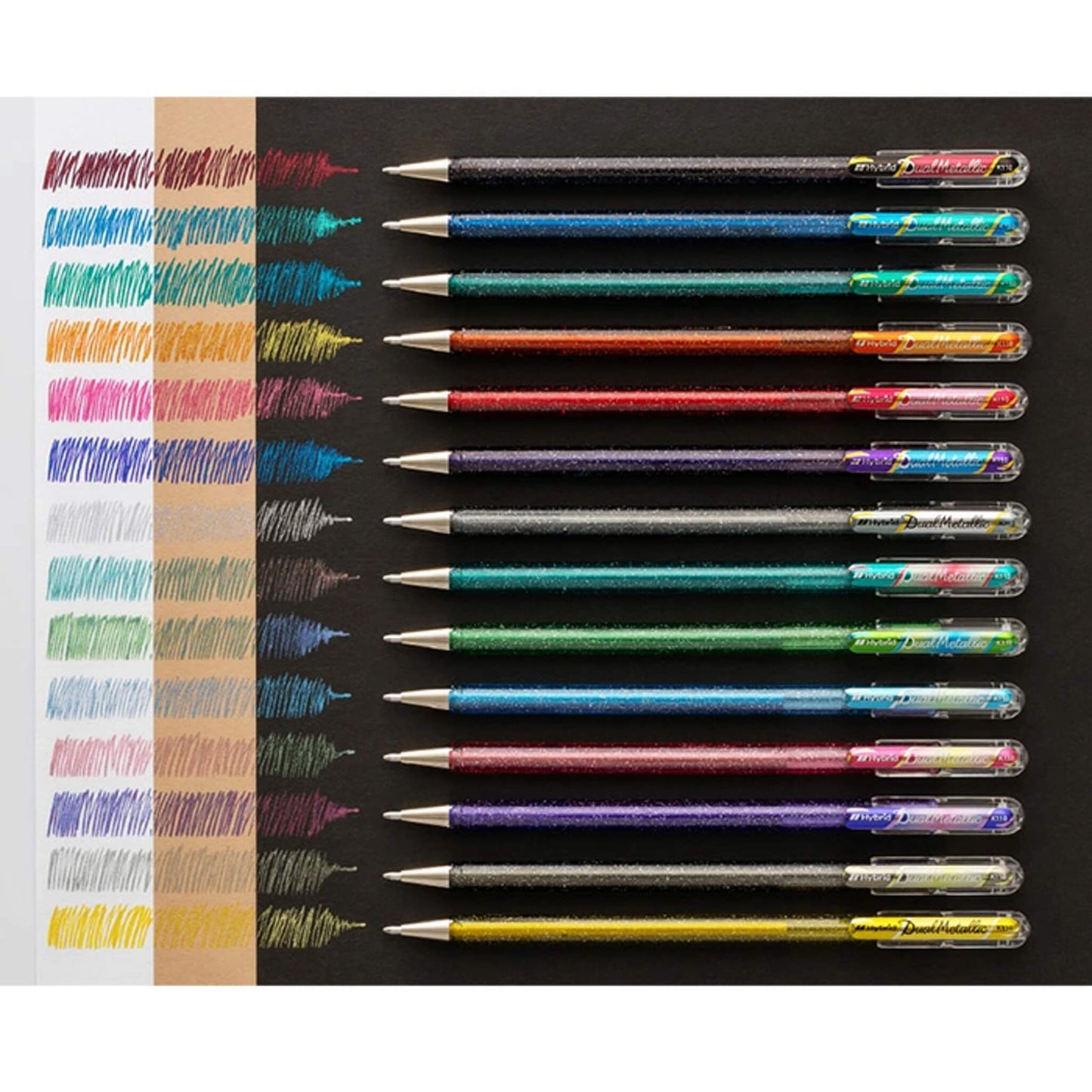 Pentel Dual Metallic Gel Pen Fantasy 7 - Color Set - Gel & Rollerball Pens