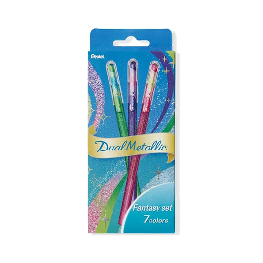 Pentel Dual Metallic Gel Pen Fantasy 7 - Color Set - Gel & Rollerball Pens