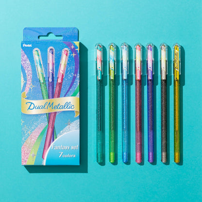 Pentel Dual Metallic Gel Pen Fantasy 7 - Color Set - Gel & Rollerball Pens