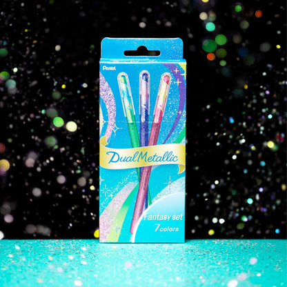 Pentel Dual Metallic Gel Pen Fantasy 7 - Color Set - Gel & Rollerball Pens