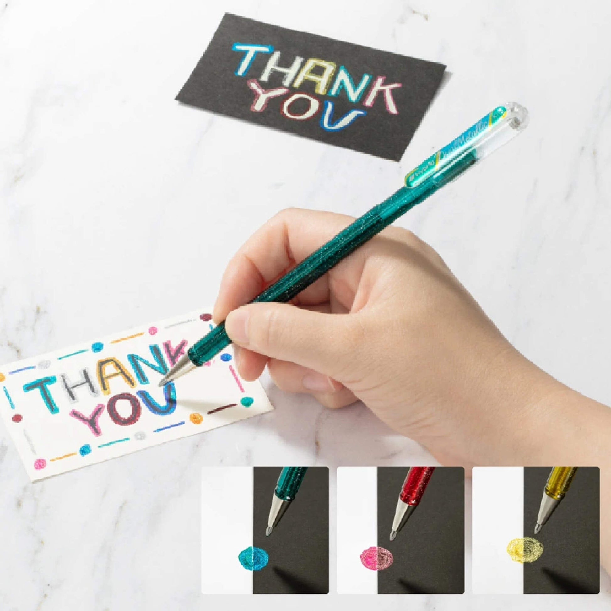 Pentel Dual Metallic Gel Pen Original 7 - Color Set - Gel & Rollerball Pens
