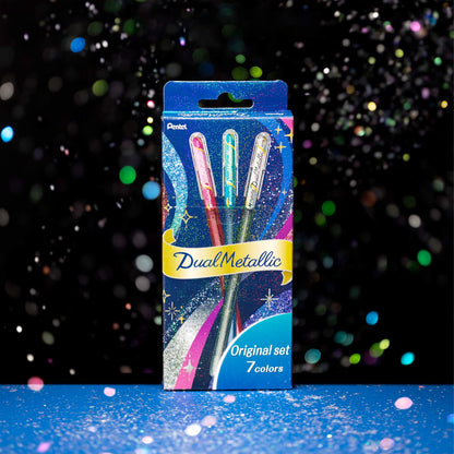 Pentel Dual Metallic Gel Pen Original 7 - Color Set - Gel & Rollerball Pens