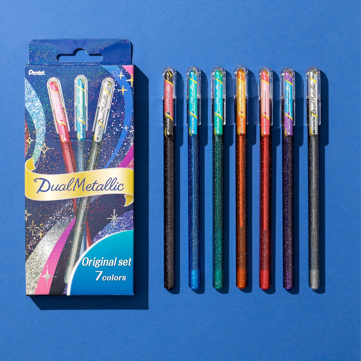 Pentel Dual Metallic Gel Pen Original 7 - Color Set - Gel & Rollerball Pens
