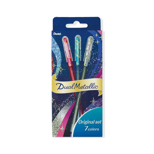 Pentel Dual Metallic Gel Pen Original 7 - Color Set - Gel & Rollerball Pens