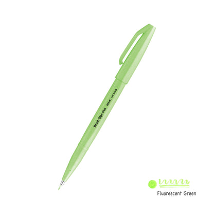 Pentel Fude Touch Brush Sign Pen Neon Color - Fluorescent Green - Brush Pens