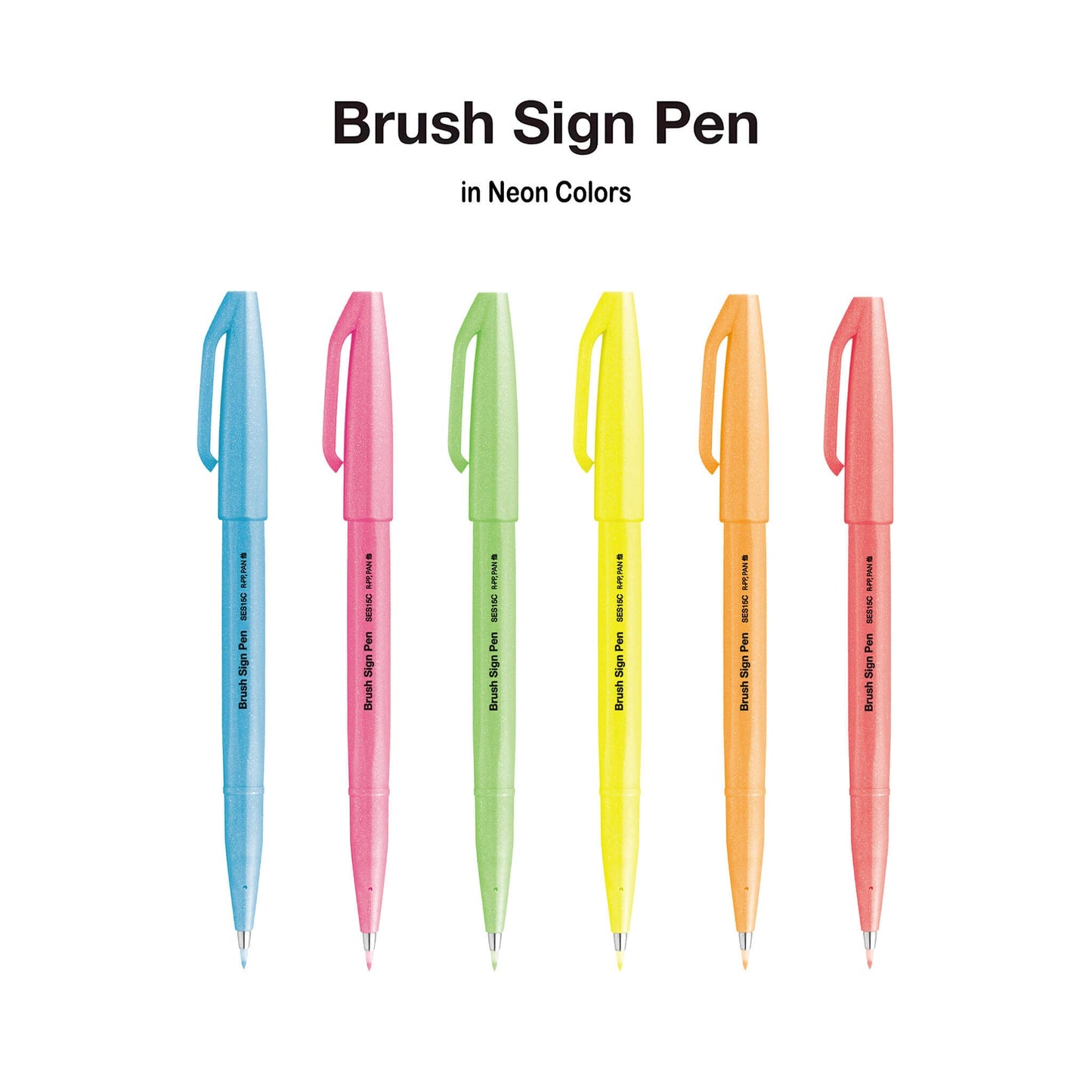 Pentel Fude Touch Brush Sign Pen Neon Color - Fluorescent Pink - Brush Pens