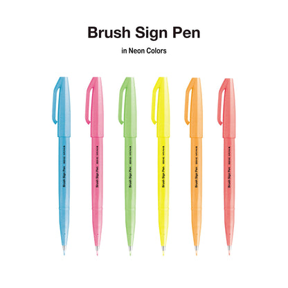 Pentel Fude Touch Brush Sign Pen Neon Color - Fluorescent Pink - Brush Pens