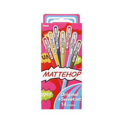 Pentel Mattehop Gel Roller Pen 14 - Color Set - Gel & Rollerball Pens