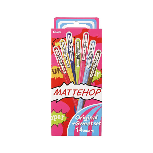 Pentel Mattehop Gel Roller Pen 14 - Color Set - Gel & Rollerball Pens