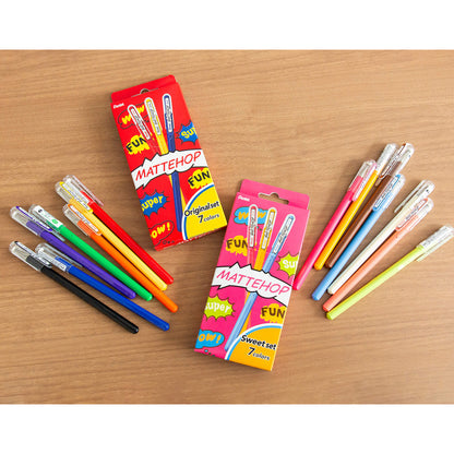 Pentel Mattehop Gel Roller Pen Sweet 7 - Color Set - Gel & Rollerball Pens