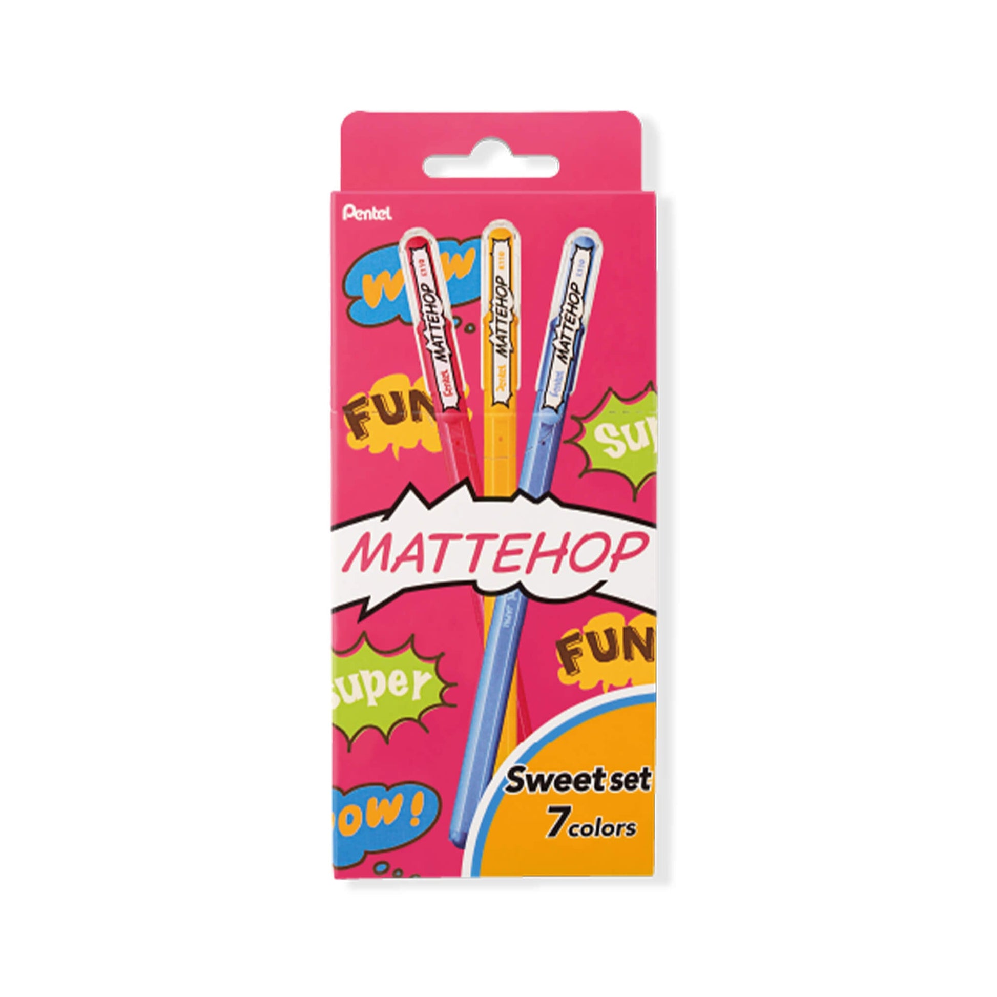 Pentel Mattehop Gel Roller Pen Sweet 7 - Color Set - Gel & Rollerball Pens