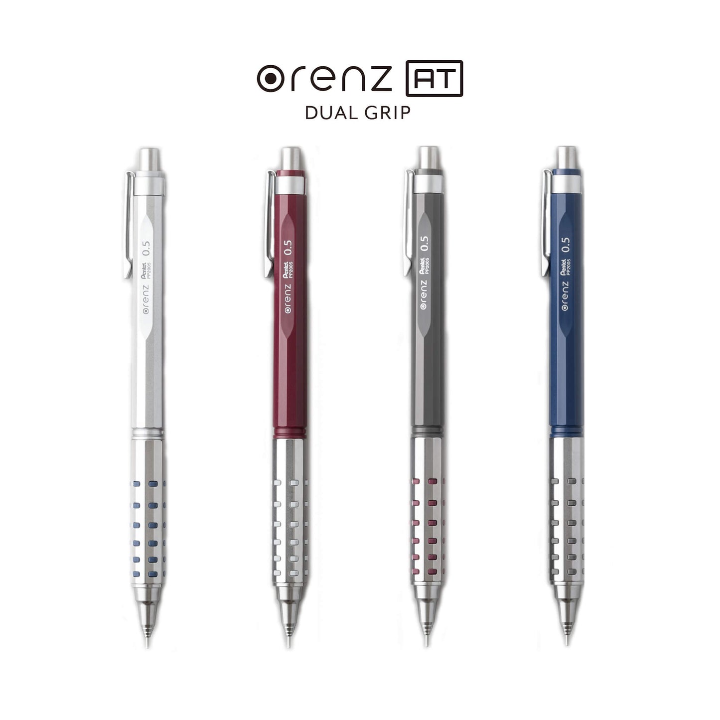 Pentel Orenz AT Dual Grip Mechanical Pencil - Silver - Mechanical Pencils