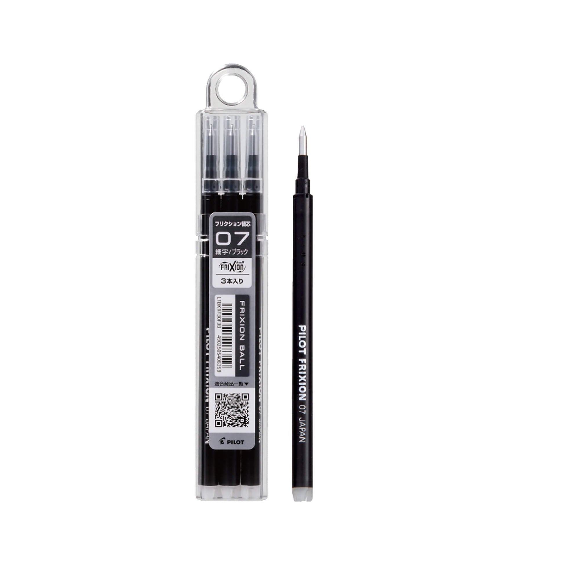 Pilot FriXion Ball 0.7mm Erasable Gel Pen Refill LFBKRF30F (3 - Pack) - Black - Pen Refills