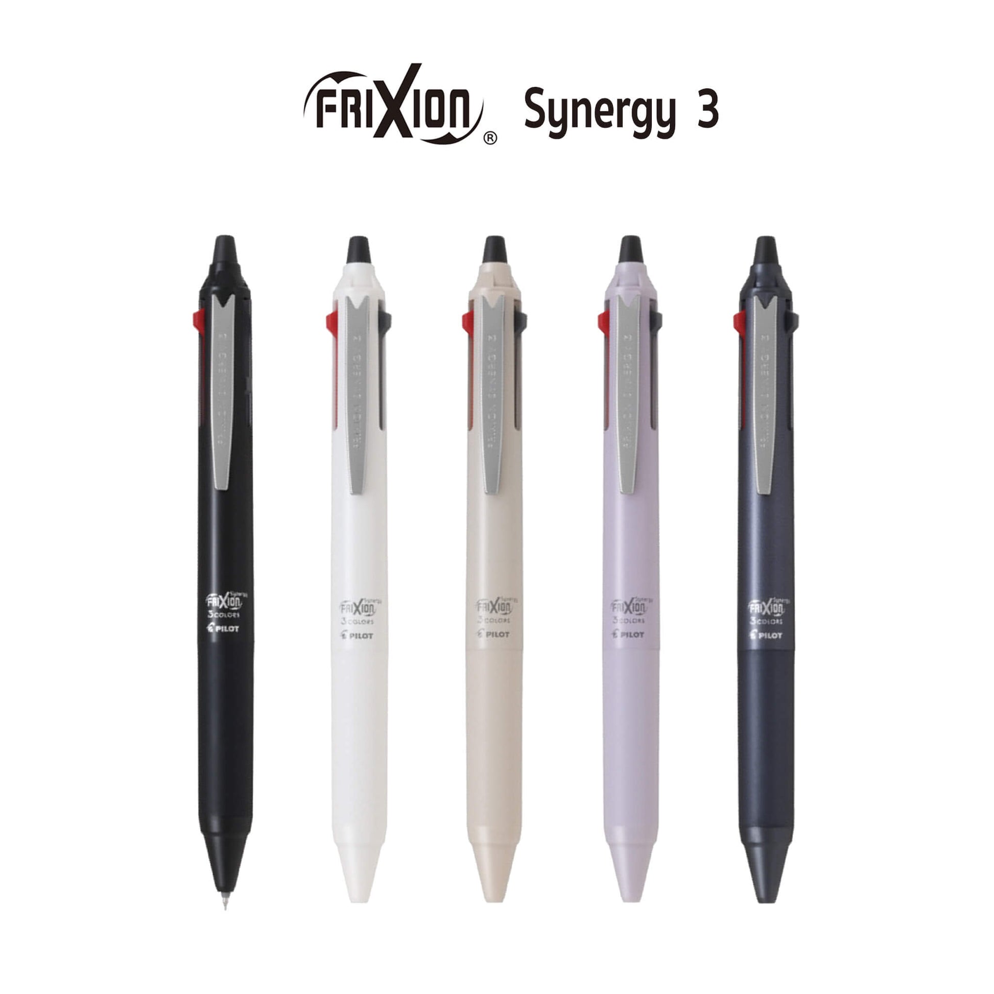 Pilot FriXion Synergy 3 3 - Color Erasable Gel Pen 0.4mm - Black - Multi - Color Pens