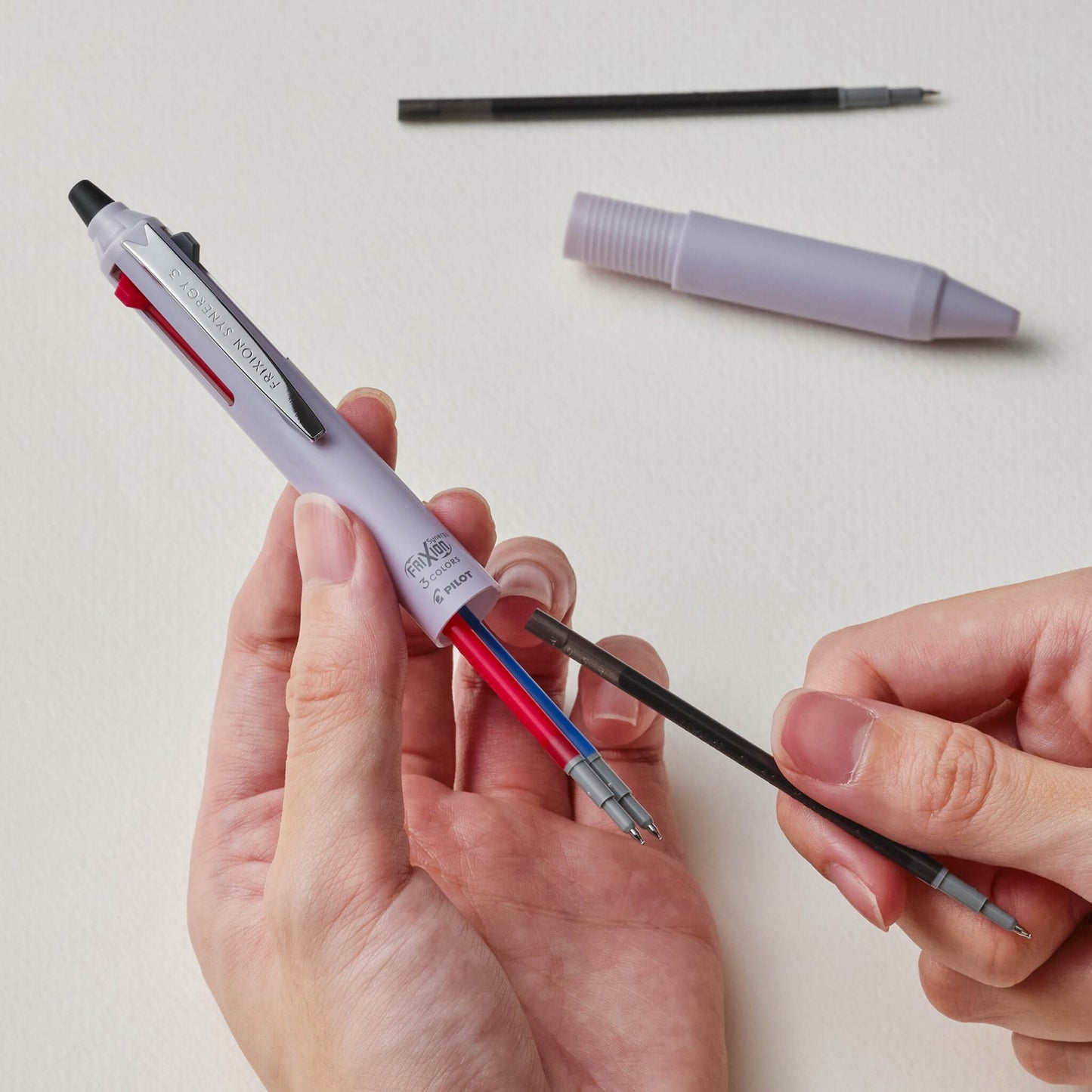 Pilot FriXion Synergy 3 3 - Color Erasable Gel Pen 0.4mm - Black - Multi - Color Pens