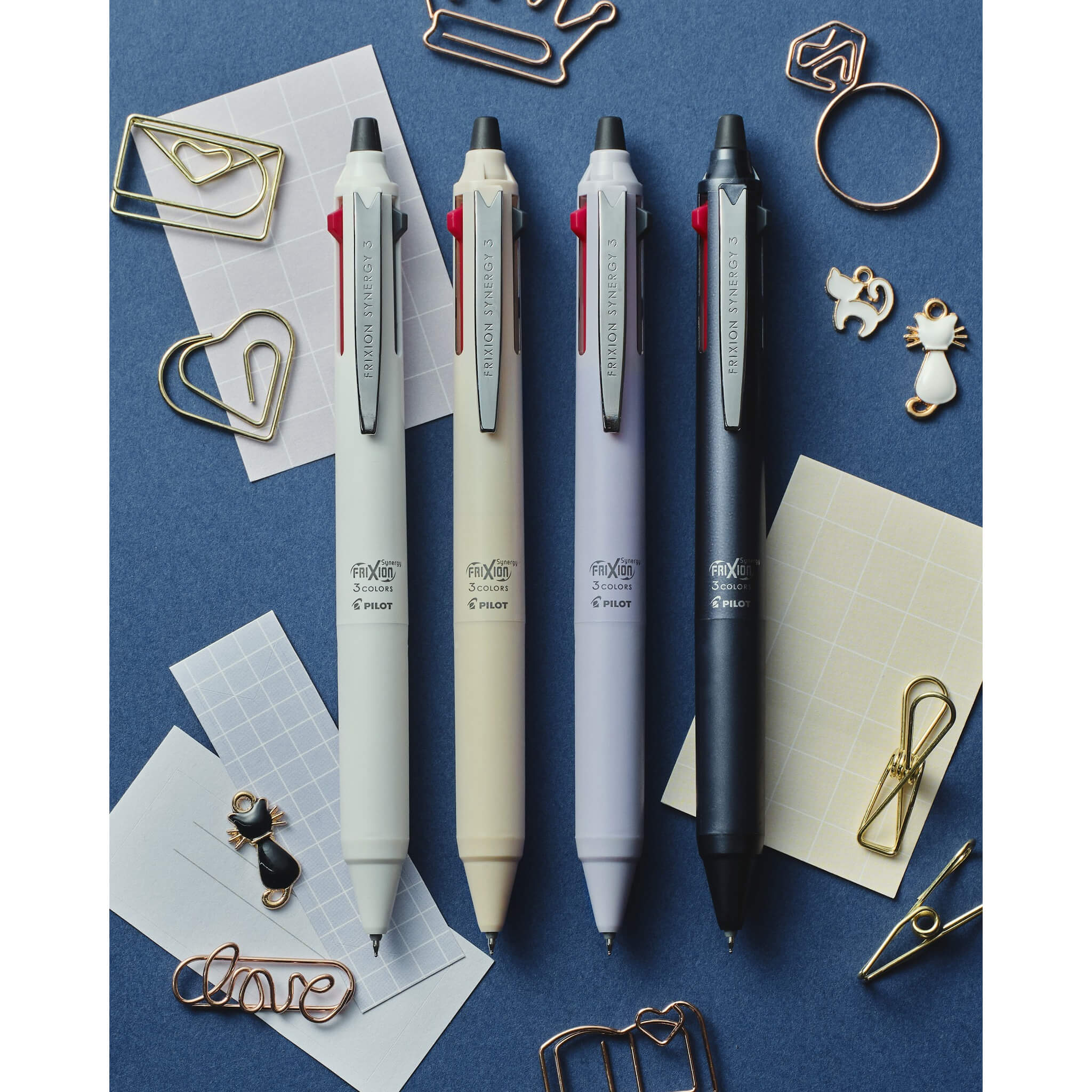 abalon　インクグレード Pilot FriXion Synergy 3 3-Color Erasable Gel Pen 0.4mm – Paper Whisper