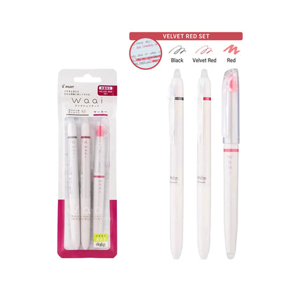 Pilot FriXion Waai Pen & Highlighter Limited Set - Velvet Red - Mixed Pen Sets