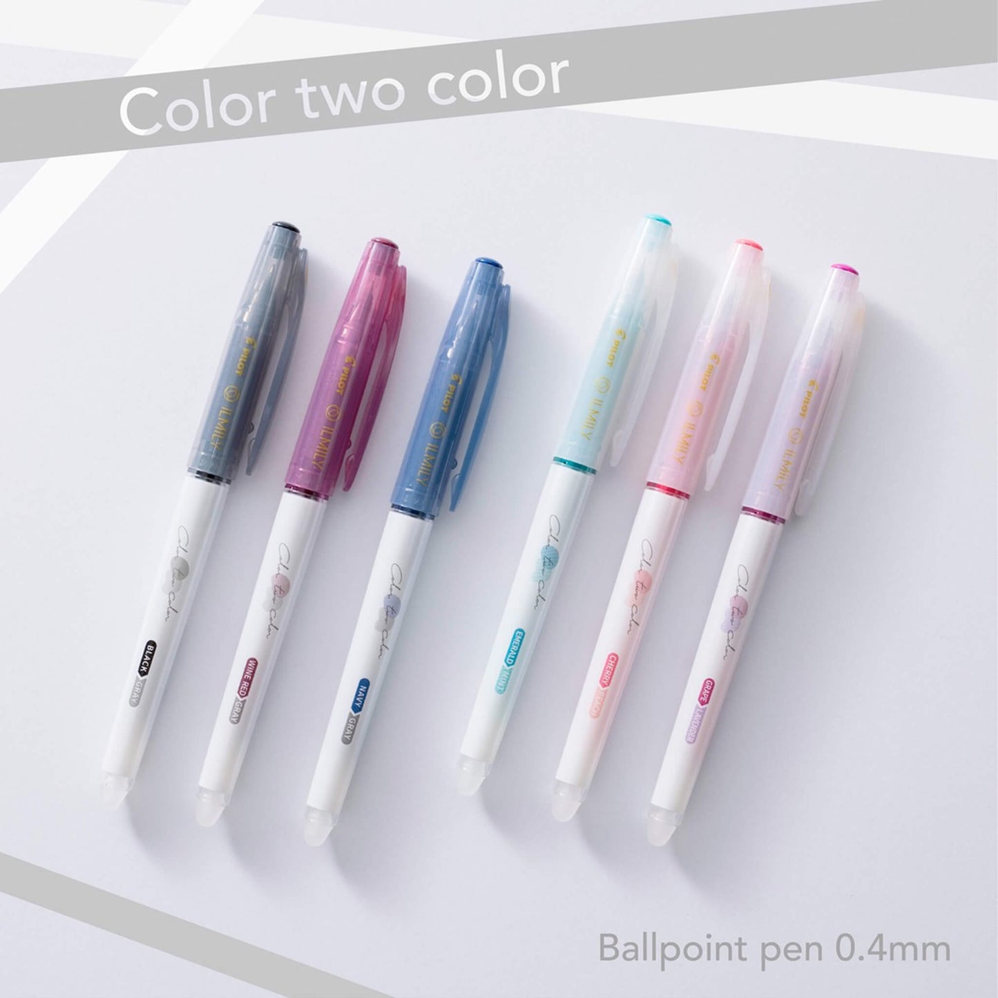 Pilot ILMILY Color Two Color Gel Pen 0.4mm - Black Gray - Gel & Rollerball Pens