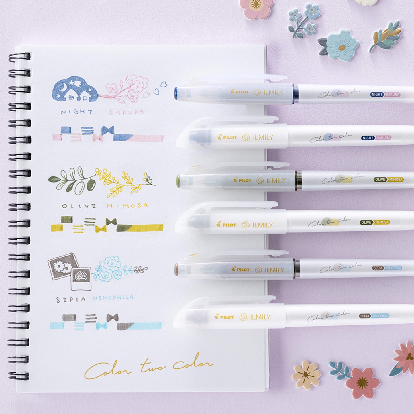 Pilot ILMILY Color Two Color Gel Pen 0.4mm - Black Gray - Gel & Rollerball Pens