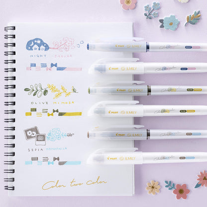 Pilot ILMILY Color Two Color Gel Pen 0.4mm - Black Gray - Gel & Rollerball Pens