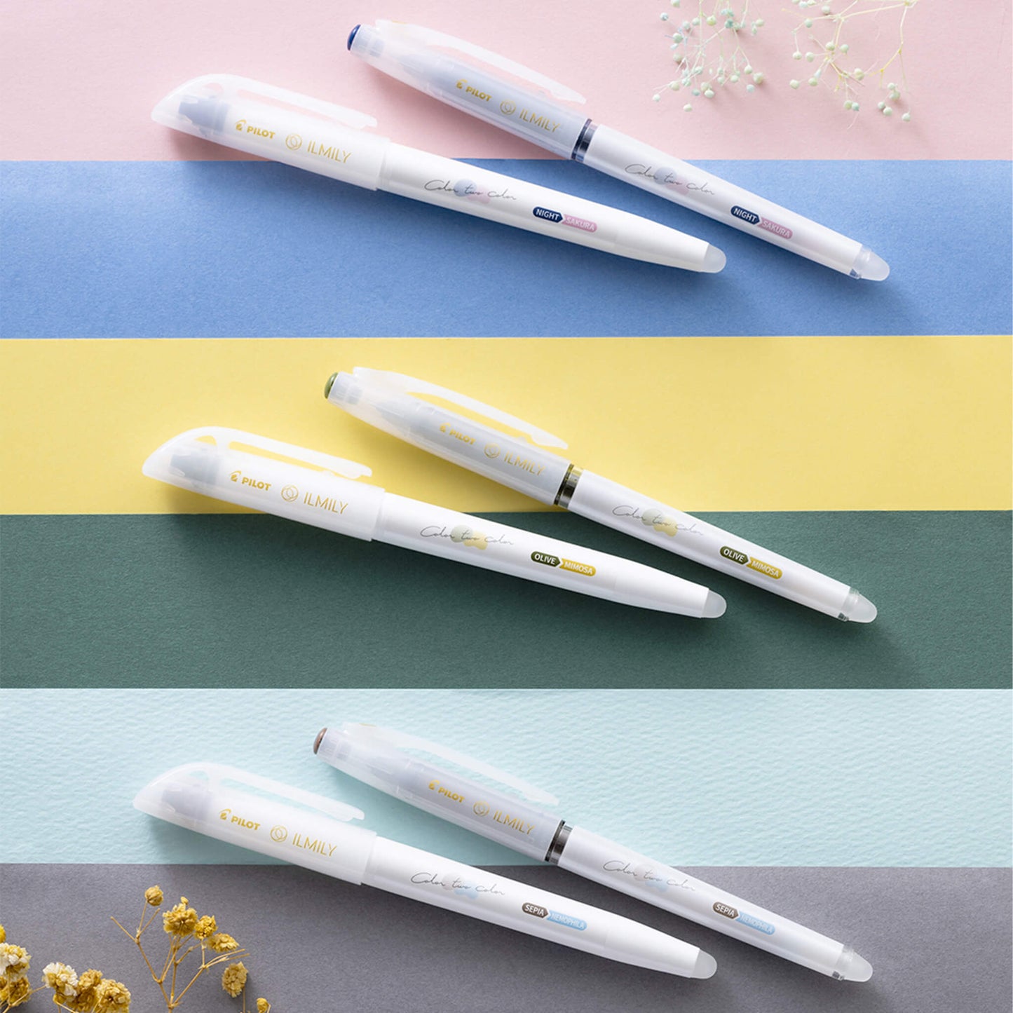 Pilot ILMILY Color Two Color Gel Pen 0.4mm - Black Gray - Gel & Rollerball Pens