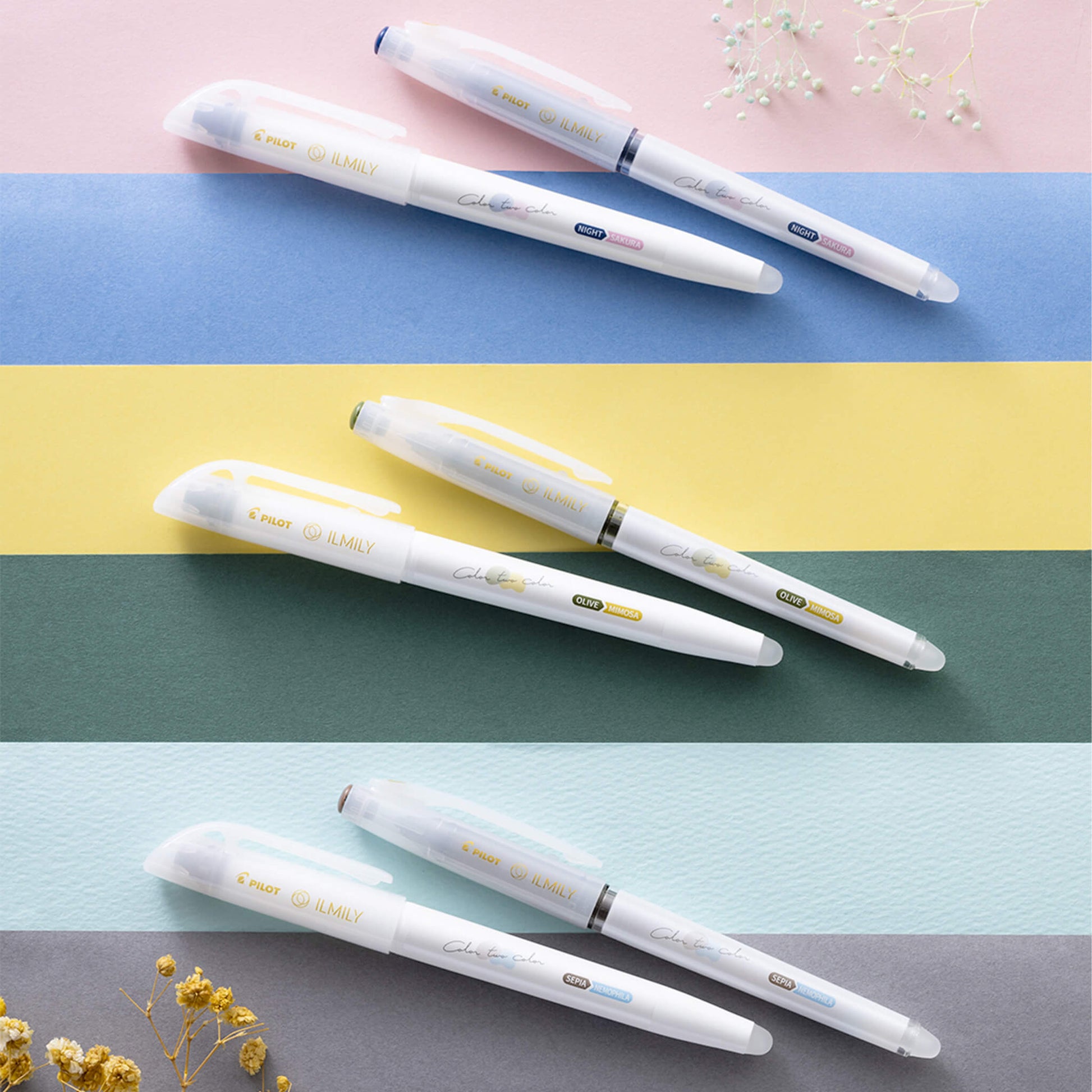Pilot ILMILY Color Two Color Gel Pen 0.4mm - Black Gray - Gel & Rollerball Pens