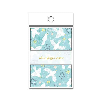 Pine Book Sheer Design Paper Memo - Blue - Patterned Paper