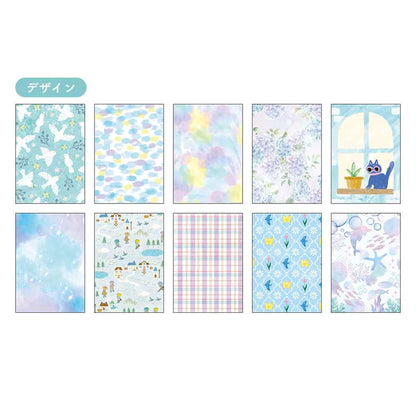 Pine Book Sheer Design Paper Memo - Blue - Patterned Paper