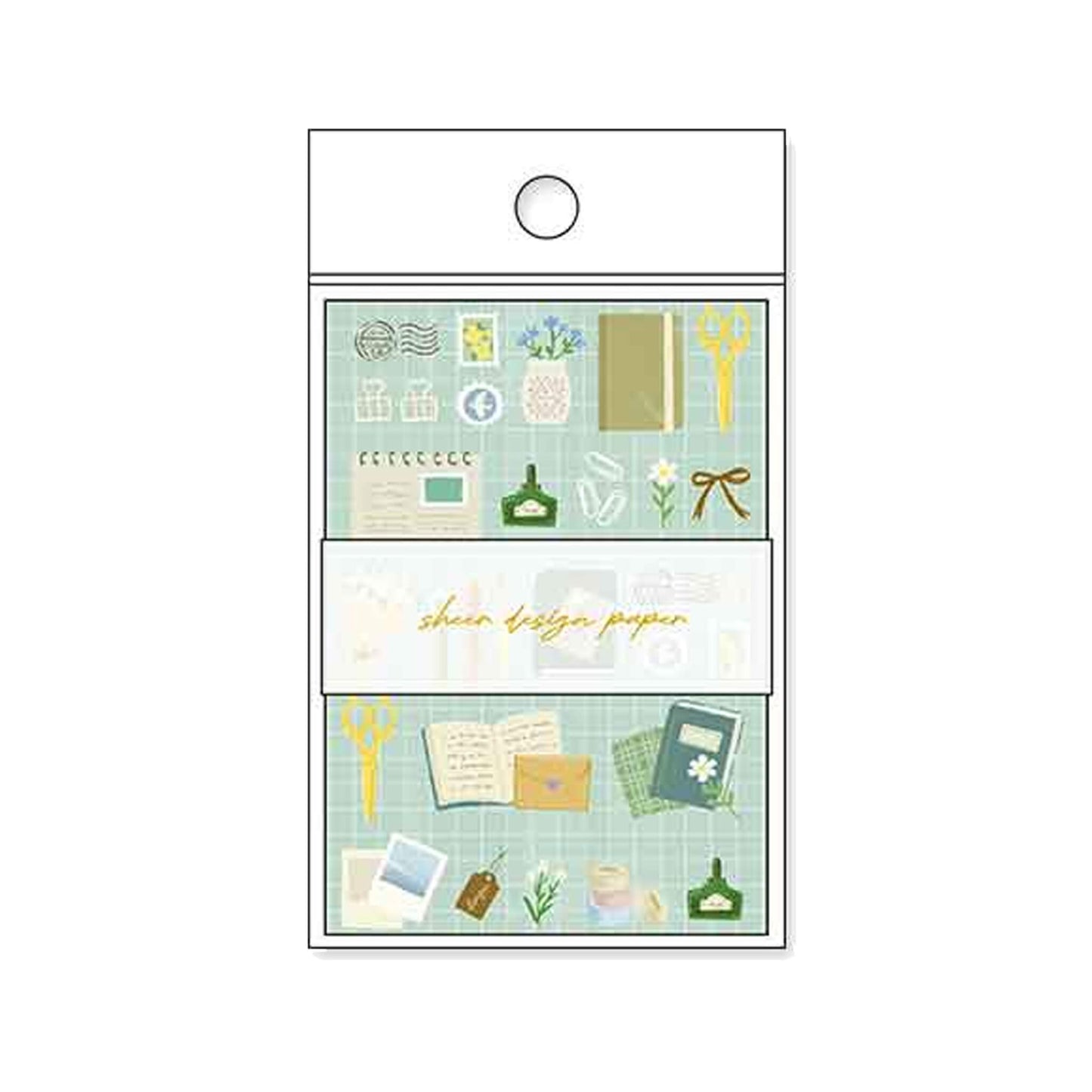 Pine Book Sheer Design Paper Memo - Green - Patterned Paper