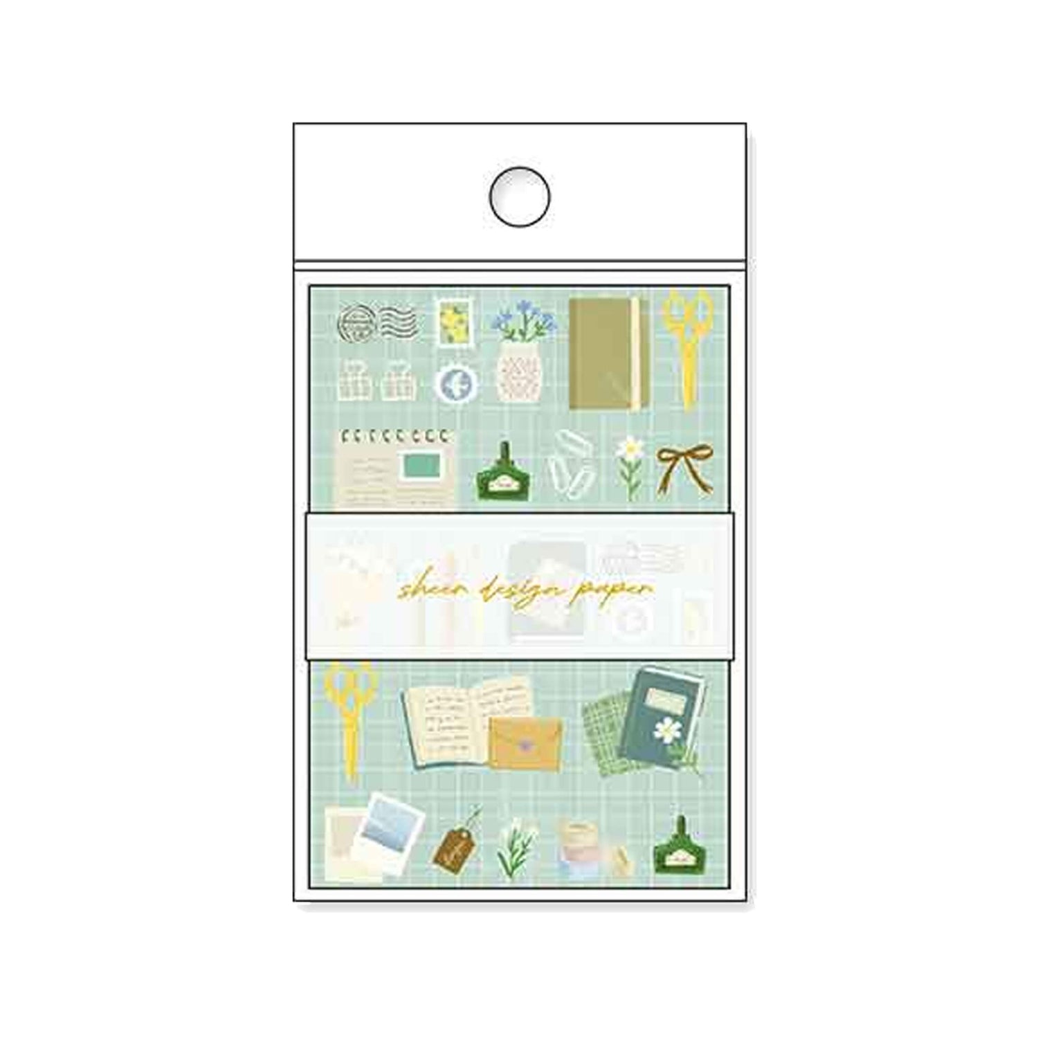 Pine Book Sheer Design Paper Memo - Green - Patterned Paper