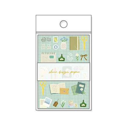 Pine Book Sheer Design Paper Memo - Green - Patterned Paper