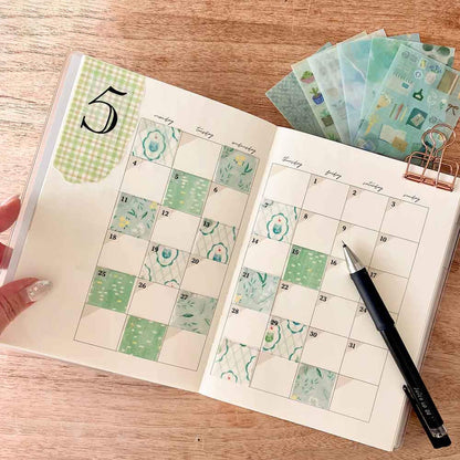 Pine Book Sheer Design Paper Memo - Green - Patterned Paper