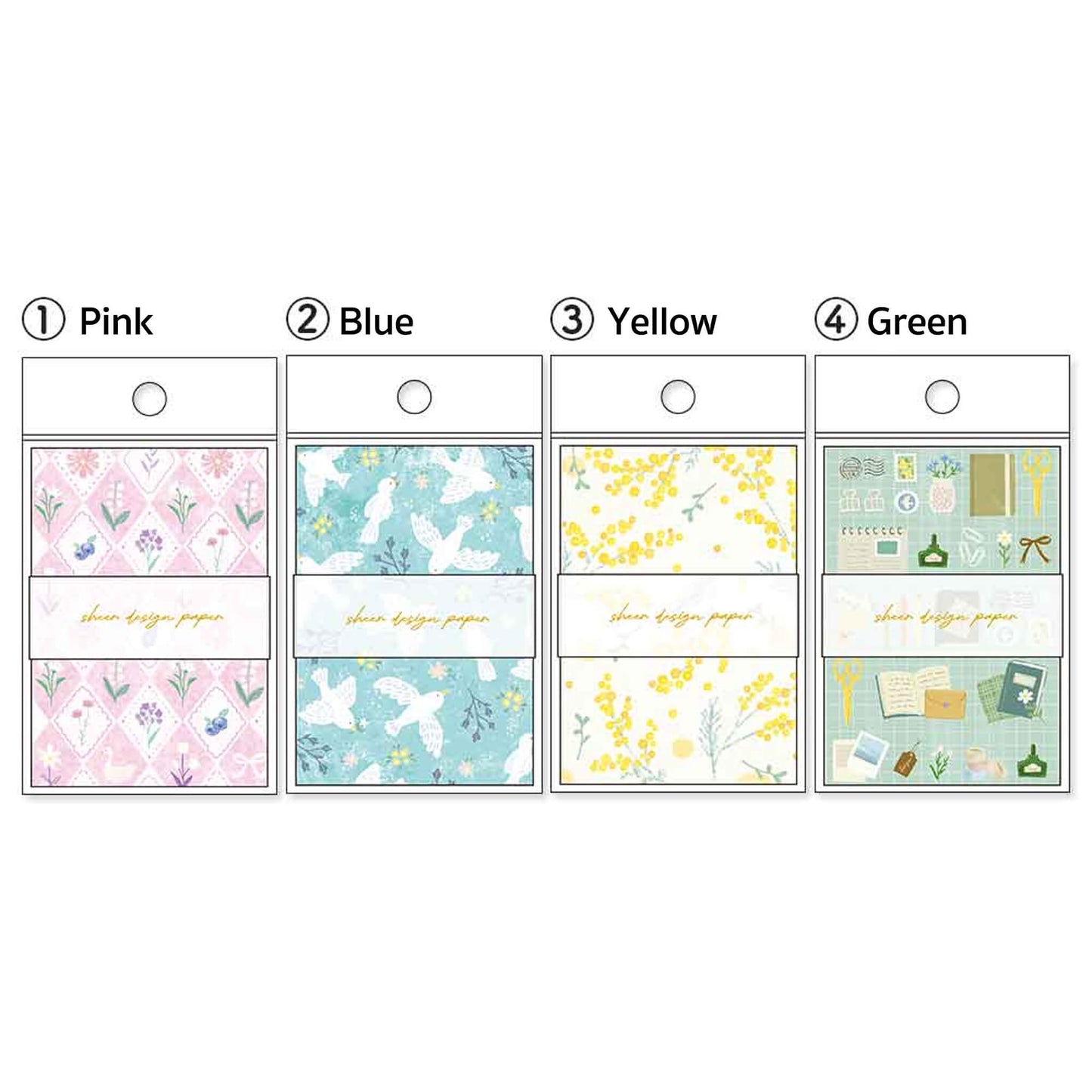 Pine Book Sheer Design Paper Memo - Green - Patterned Paper