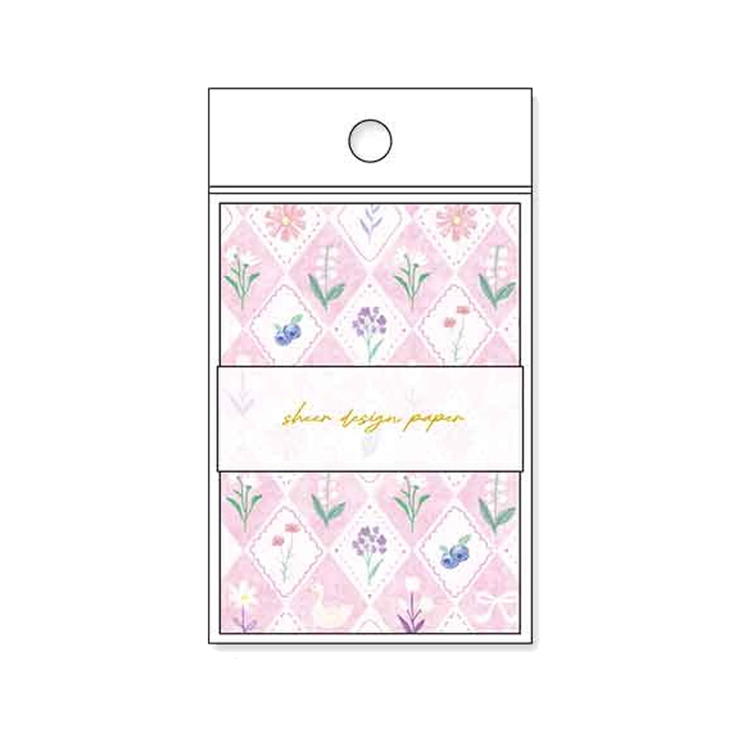 Pine Book Sheer Design Paper Memo - Pink - Patterned Paper