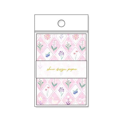 Pine Book Sheer Design Paper Memo - Pink - Patterned Paper