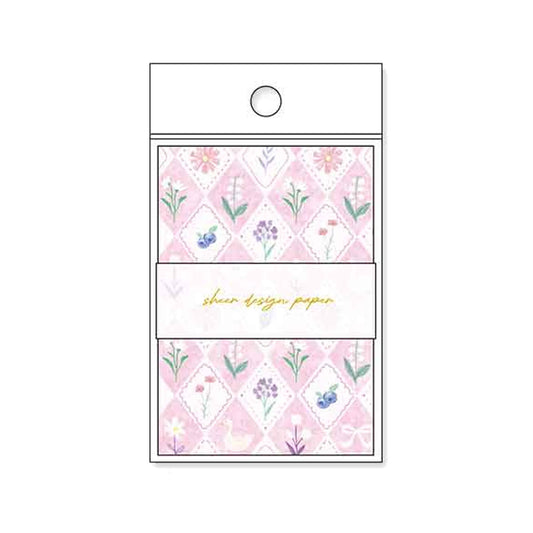 Pine Book Sheer Design Paper Memo - Pink - Patterned Paper