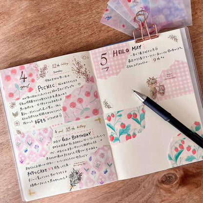 Pine Book Sheer Design Paper Memo - Pink - Patterned Paper