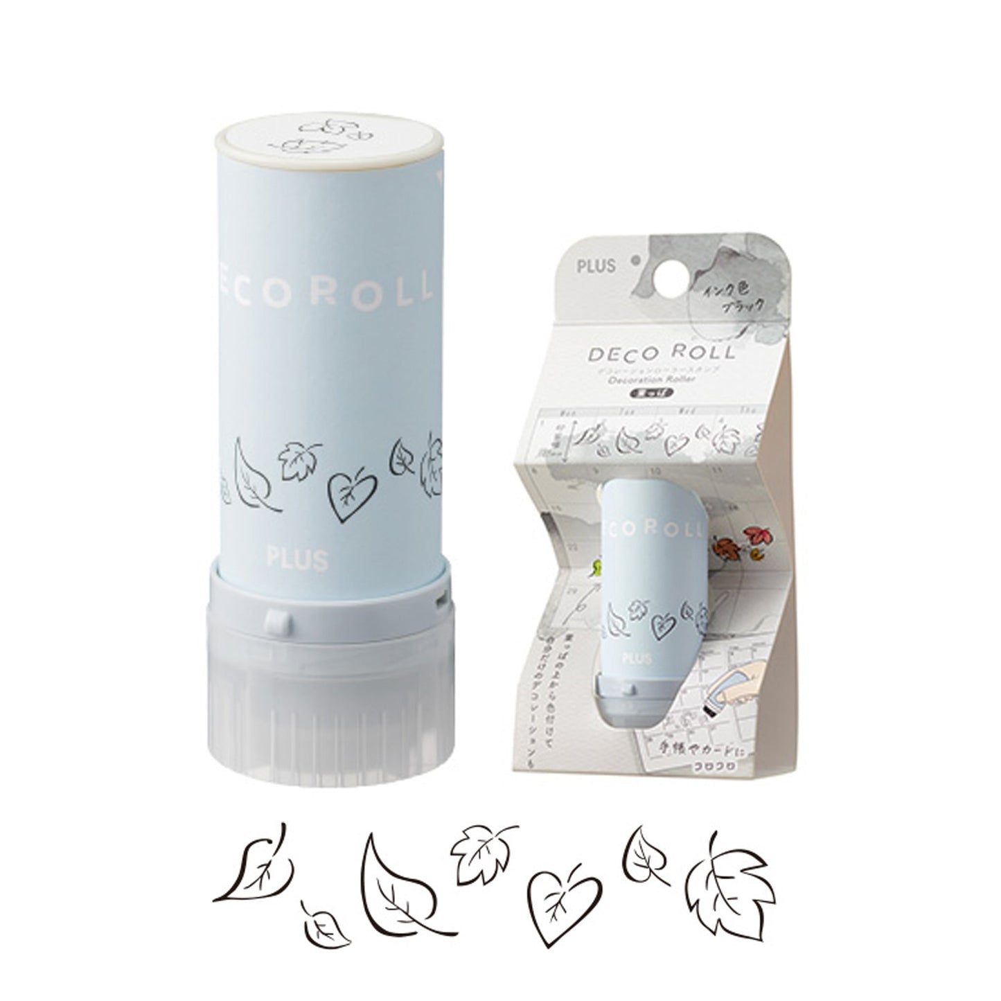 PLUS Deco Roll Stamp - Leaf [11mm] - Pre - inked Stamps
