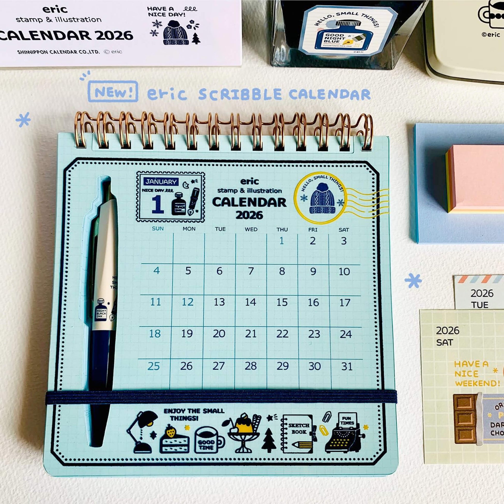 [PRE - ORDER] Eric Small Things × Shinnippon Calendar 2026 Scribble Calendar - 2026 Calendars