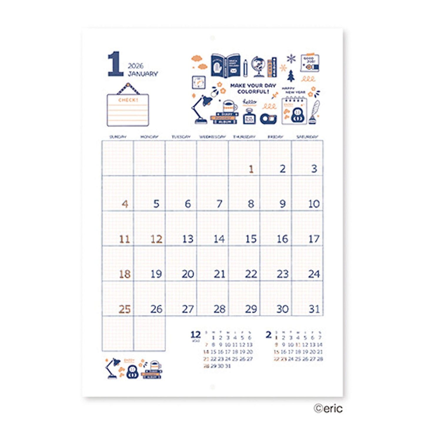 [PRE - ORDER] Eric Small Things × Shinnippon Calendar 2026 Wall Calendar - 2026 Calendars