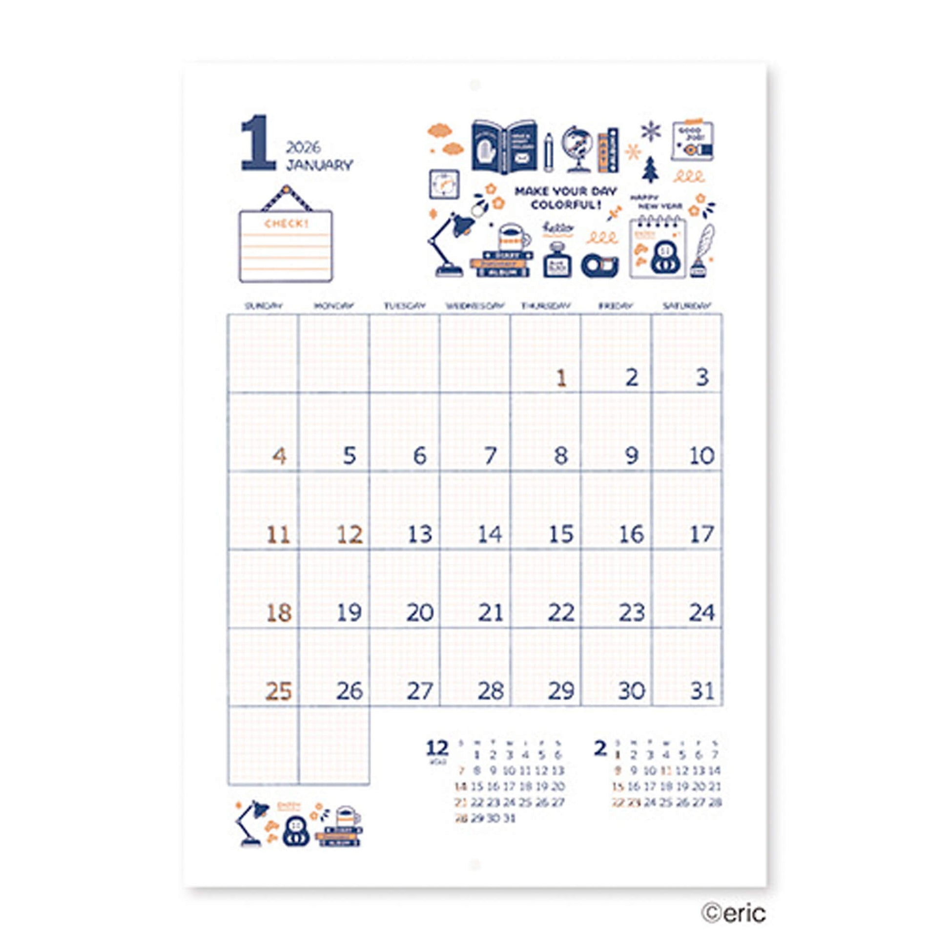 [PRE - ORDER] Eric Small Things × Shinnippon Calendar 2026 Wall Calendar - 2026 Calendars