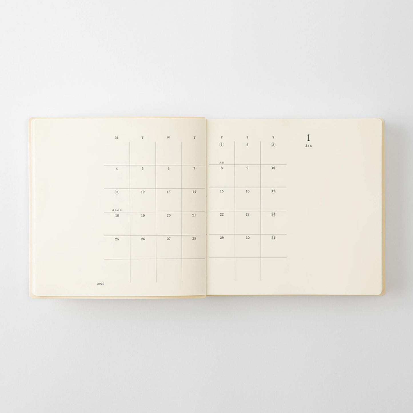 [PRE-ORDER] MD Notebook Diary 1 Day 1 Page 2027 - A5 Square - 2027 Dairies & Planners