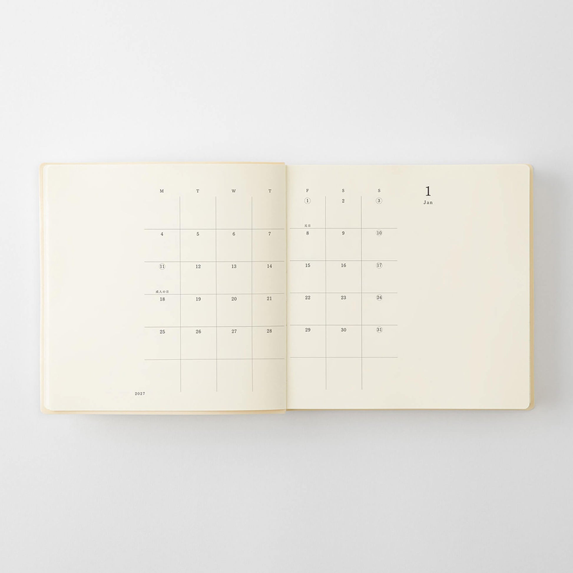 [PRE-ORDER] MD Notebook Diary 1 Day 1 Page 2027 - A5 Square - 2027 Dairies & Planners