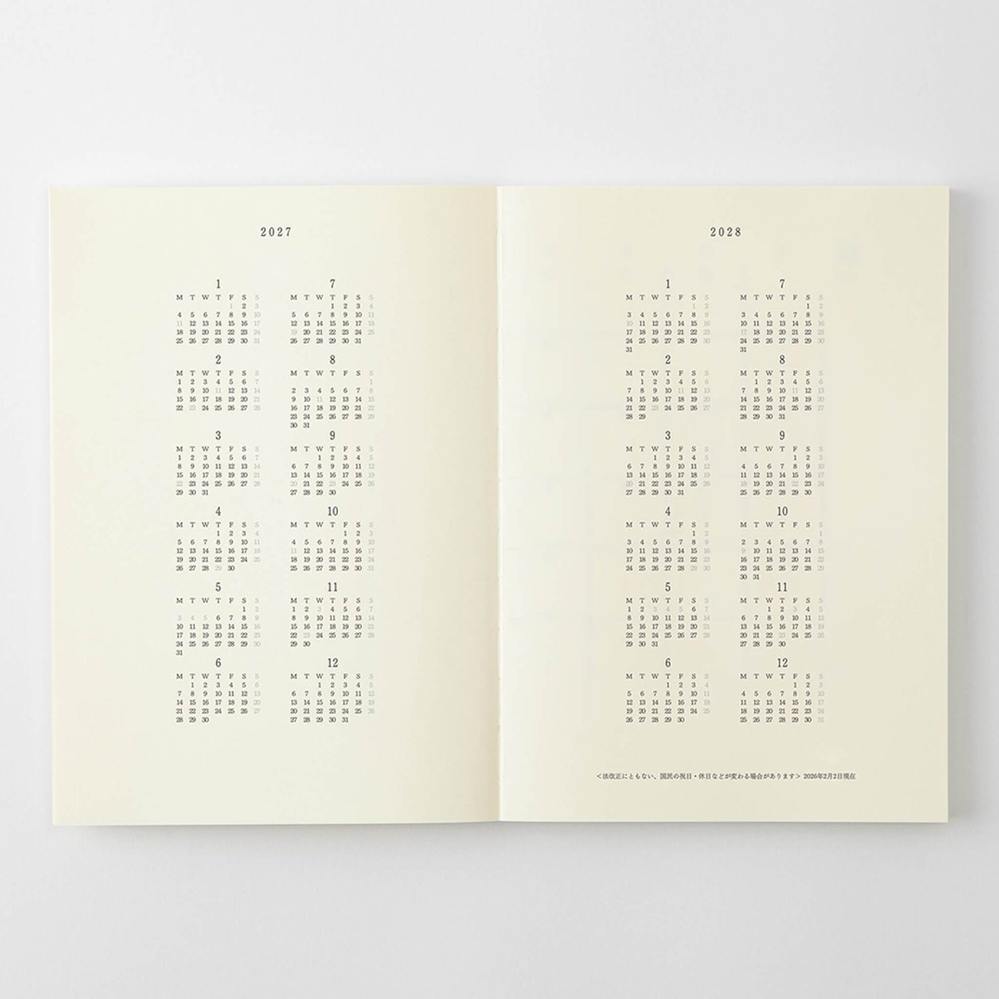 [PRE-ORDER] MD Notebook Diary 2027 - A5 - 2027 Dairies & Planners