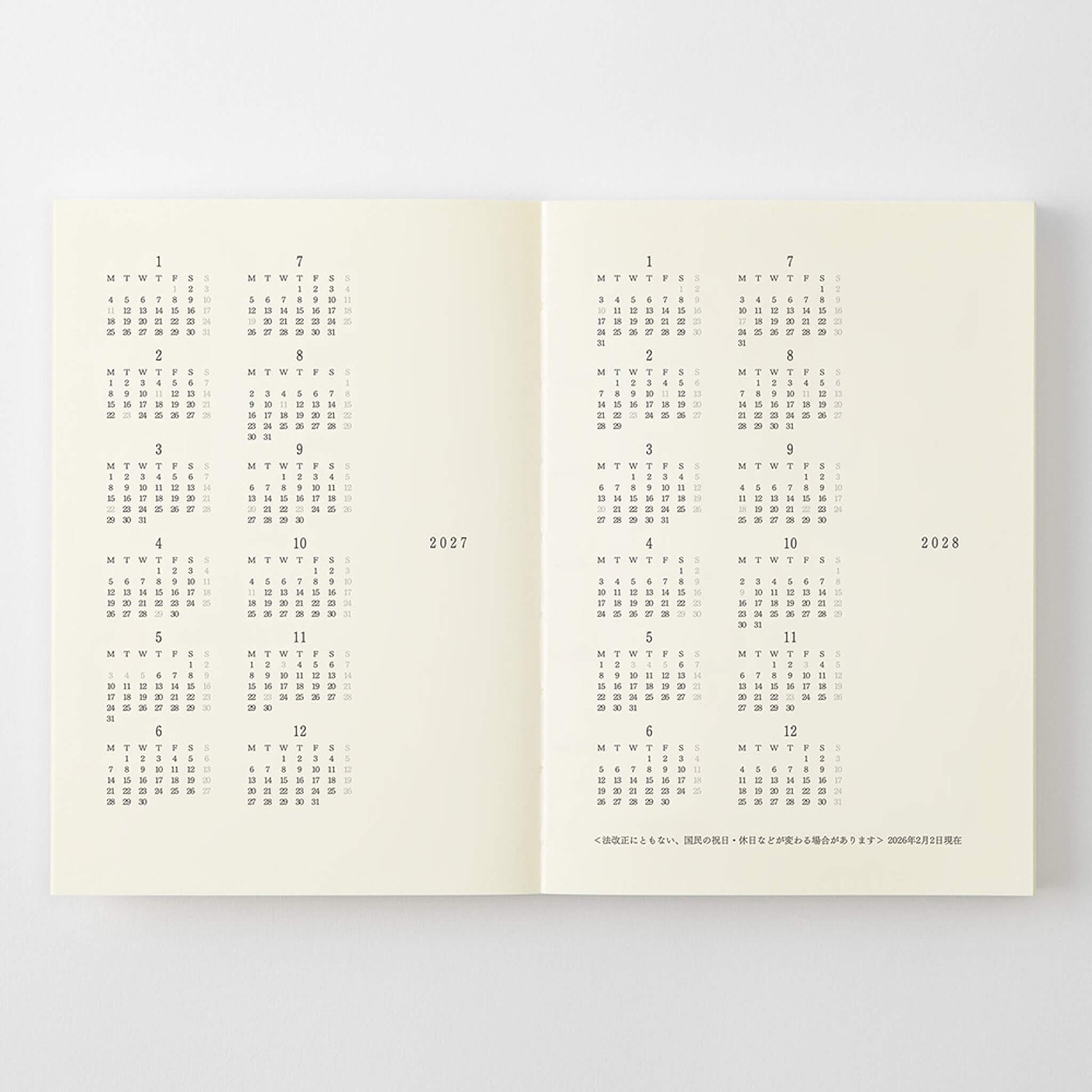 [PRE-ORDER] MD Notebook Diary 2027 - A6 - 2027 Dairies & Planners