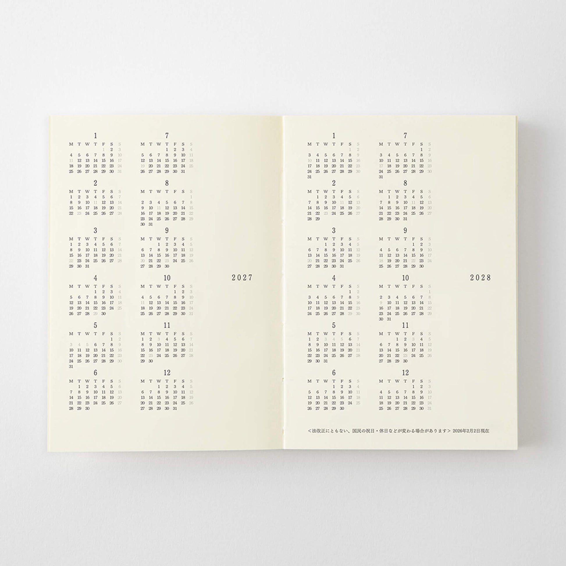 [PRE-ORDER] MD Notebook Diary 2027 - A7 - 2027 Dairies & Planners