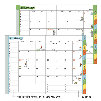 [PRE - ORDER] Midori 2026 Pocktet Diary - Ojisan Monthly Block & Weekly Planner - B6 - 2026 Diaries & Planners