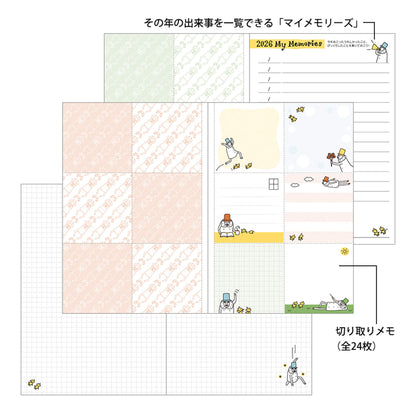 [PRE - ORDER] Midori 2026 Pocktet Diary - Ojisan Monthly Block & Weekly Planner - B6 - 2026 Diaries & Planners