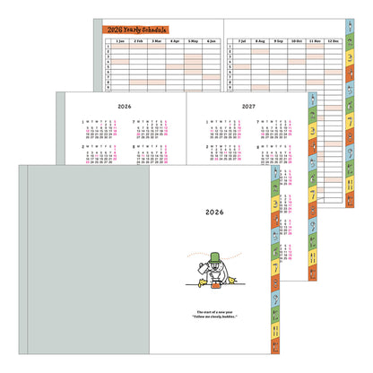 [PRE - ORDER] Midori 2026 Pocktet Diary - Ojisan Monthly Block & Weekly Planner - B6 - 2026 Diaries & Planners
